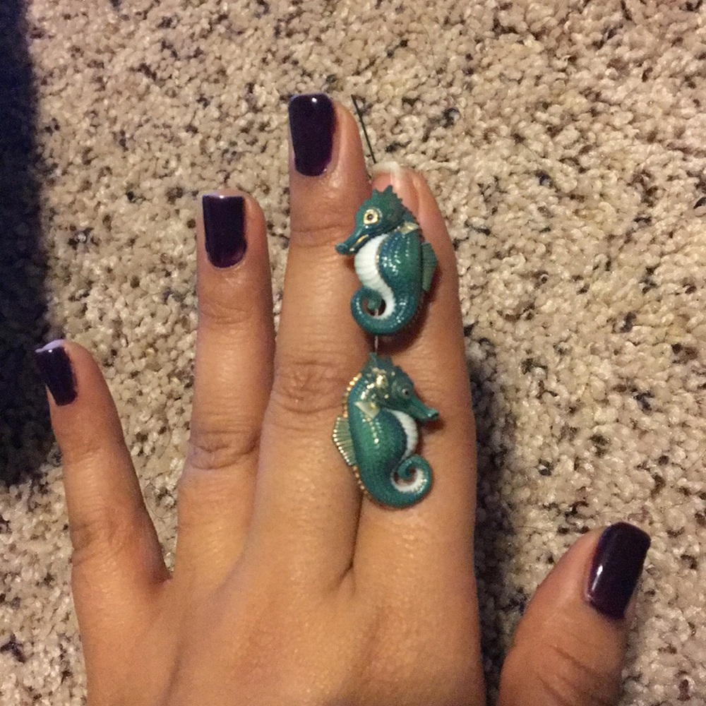 Rare Toshikane Arita Silver Seahorse Cufflinks